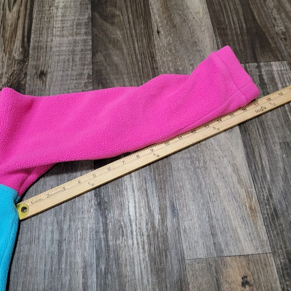 The North Face Girls Multicolor Fleece Full Zip Cotton Candy Pink/Blue Large